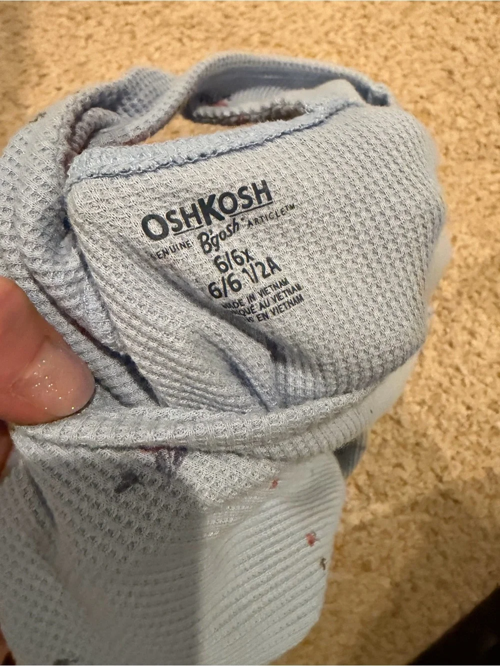 OshKosh B'gosh Light Blue Knit Tee with Red Floral Print